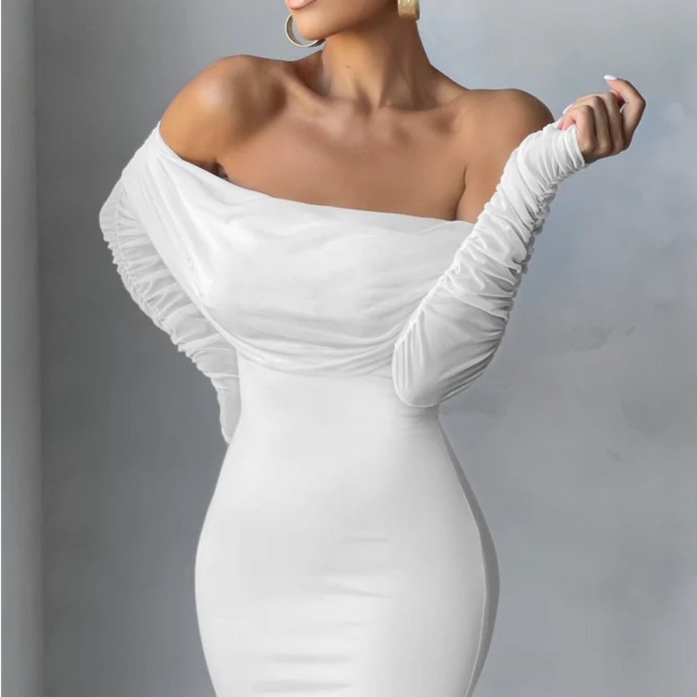 Club London Off-Shoulder White Dress